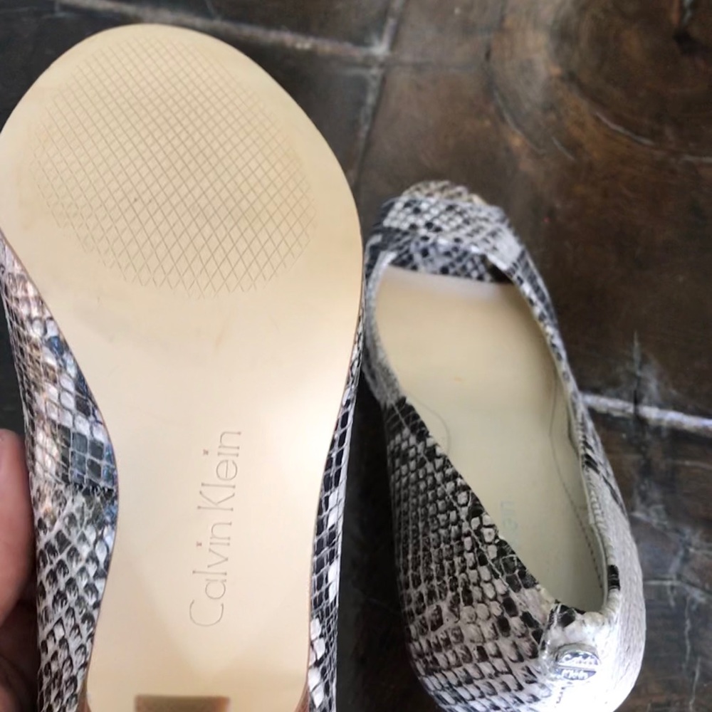 Calvin Klein Open Toe Python Pumps - image 3